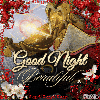 Good Night Beautiful Greeting Card Knight GIF