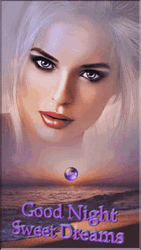 Good Night Beautiful Woman Over Beach Sunset GIF