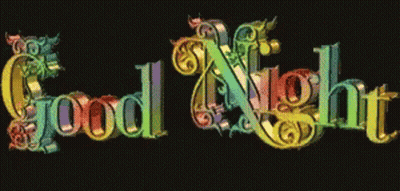 Good Night Colorful Letters On Black GIF