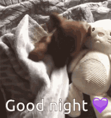 Good Night Cute Dog Stuffed Toy Sleeping Bed