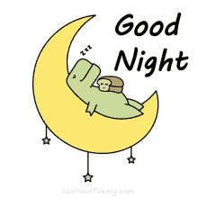 Good Night Cute Sleeping Dino Moon GIF