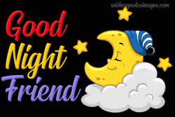 Good Night Friend Sleeping Moon Visual Art GIF