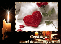 Good Night Friends Candle Light And Chocolate Design