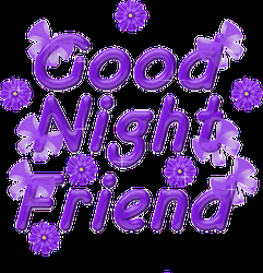 Good Night Friends Shimmering Blue Letters Digital Design