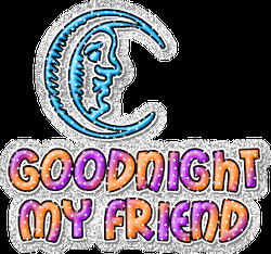 Good Night Friends Shiny Colorful Graphic Creation GIF