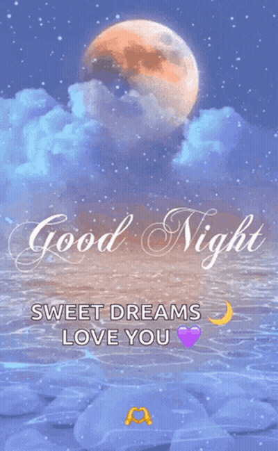 Good Night Full Moon And Heart GIF