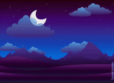 Good Night Greeting Card With Crescent Moon GIF