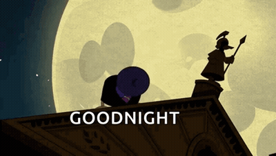 Good Night Greeting Card With Flowers And Stars GIF