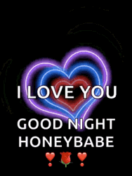 Good Night I Love You Honey Babe Neon Heart