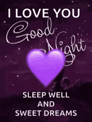 Good Night I Love You Purple Heart Sweet