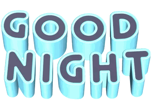Good Night In Blue Letters Sticker