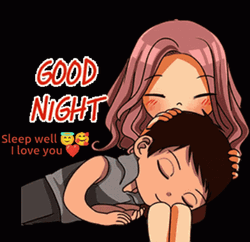 Good Night Love You Animated Sweet Couple Art