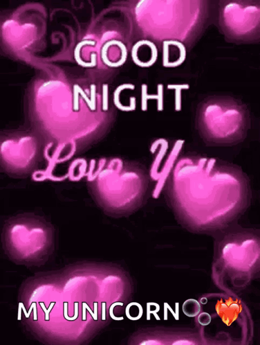 Good Night Love You Message With Pink Hearts GIF