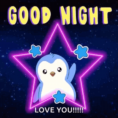 Good Night Love You Penguin Card GIF