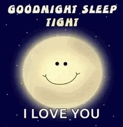 Good Night Love You Smiling Full Moon Wink