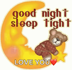 Good Night Love You Sparkling Bear Sleep Moon
