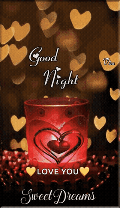 Good Night Love You Sweet Dreams Heart Candle GIF