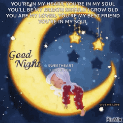 Good Night Moon Animated Stars GIF