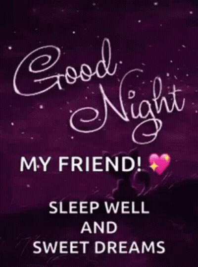 Good Night My Friend Sweet Dreams Purple Background GIF