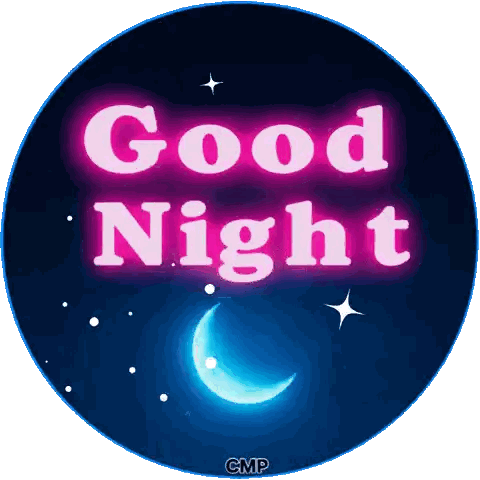 Good Night Sign With Crescent Moon Sticker