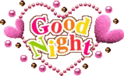 Good Night Sign With Hearts And Beads Sticker