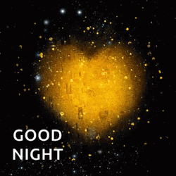 Good Night Sky Heart Glitters