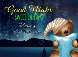 Good Night Sleep Bear Shooting Stars GIF