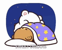 Good Night Sleep Tight Sweet Dreams Bears Sleeping