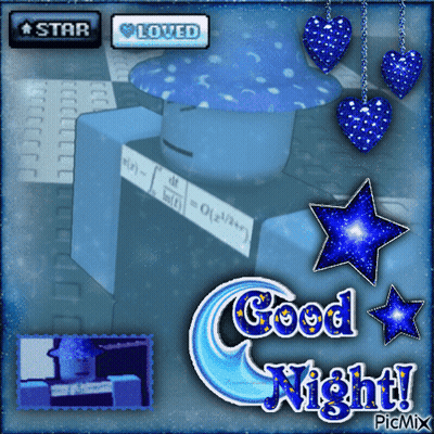 Good Night Star And Hearts GIF
