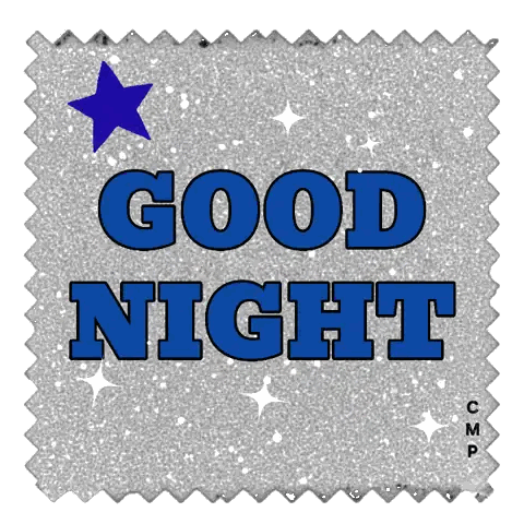Good Night Sticker With Blue Star Sticker