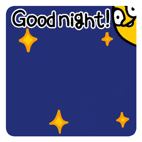 Good Night Sticker With Cartoon Moon Sticker
