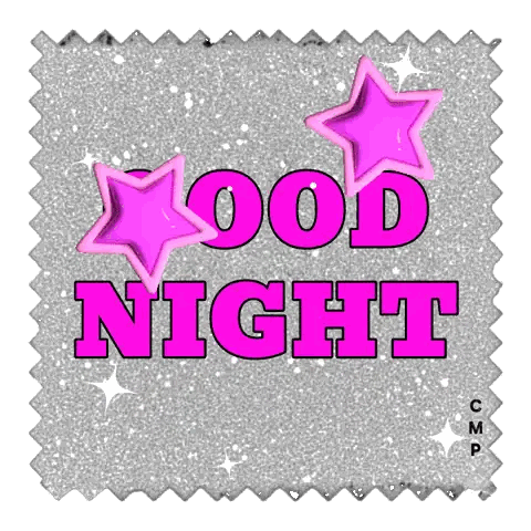 Good Night Sticker With Pink Stars Sticker