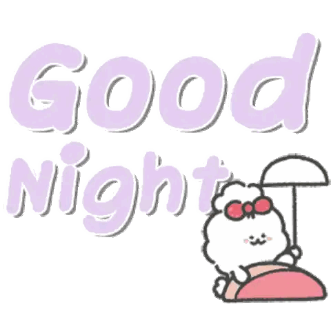 Good Night Sticker With Sleeping Sheep Sticker