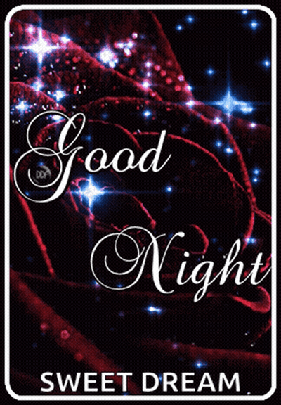 Good Night Sweet Dream Poster Red Rose GIF