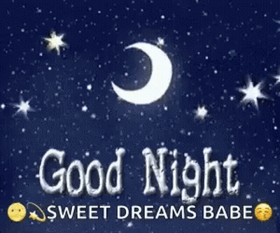 Good Night Sweet Dreams Babe Crescent Moon And Stars GIF