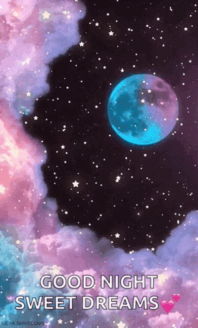 Good Night Sweet Dreams Blue Moon Night Sky GIF
