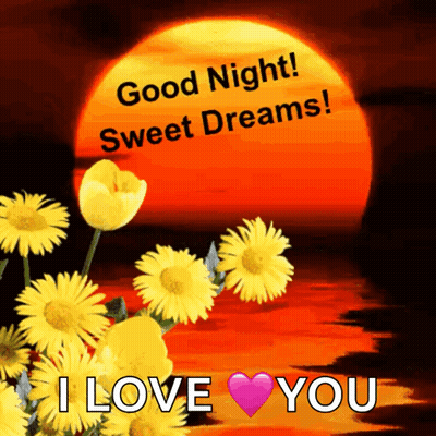 Good Night Sweet Dreams Card With Flowers GIF