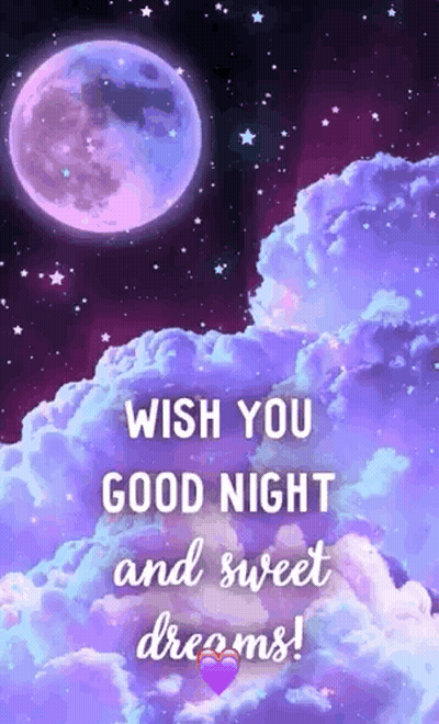 Good Night Sweet Dreams Greeting Card With Full Moon GIF