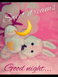 Good Night Sweet Dreams Pink Bunny