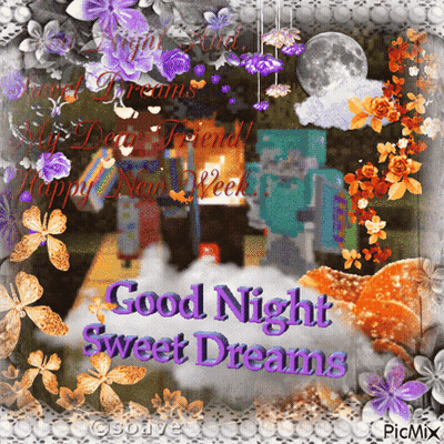 Good Night Sweet Dreams Purple Letters GIF