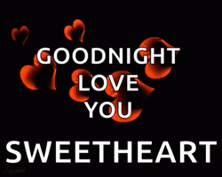 Good Night Sweetheart Falling Heart Petals GIF