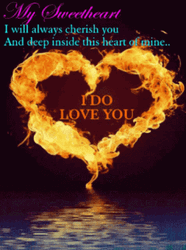 Good Night Sweetheart Heart Flames GIF