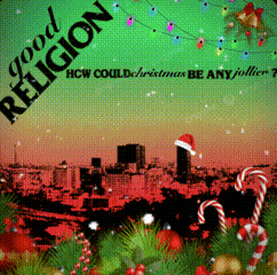Good Religion City Skyline And Candy Canes Poster GIF