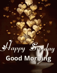 Good Sunday Morning Golden Hearts GIF