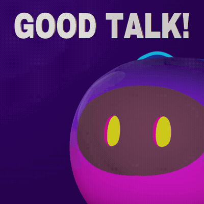 Good Talk Poster With Purple Object GIF