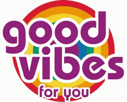 Good Vibes Flashing Rainbow Design GIF