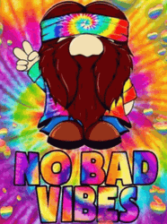Good Vibes Hippy Gnome GIF