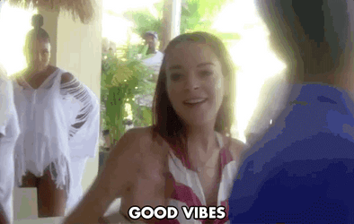 Good Vibes Lindsay Lohan Cheering GIF