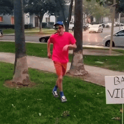 Good Vibes Man Dancing Away From Bad Vibes GIF