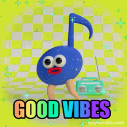 Good Vibes Musical Note Cartoon GIF